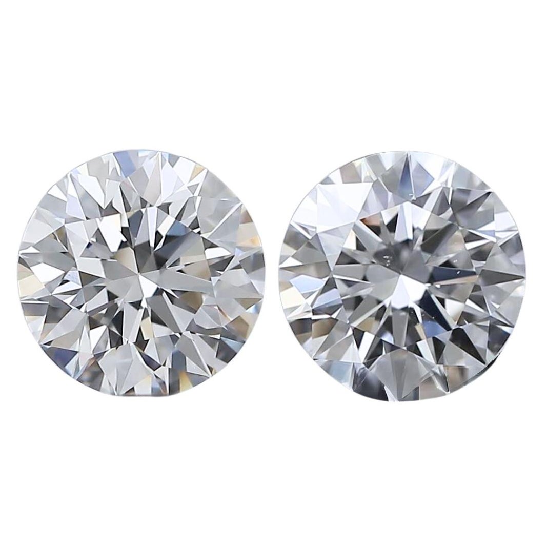 Coppia di diamanti taglio ideale Brilliante 0.85ct - Certificato GIA
