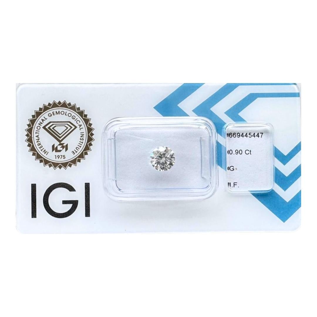 Brilliant 0.90ct Triple Excellent Ideal Cut Round-Shaped Diamond - IGI Certified

Discover the ultimate brilliance with this exquisite 0.90ct round diamond, a masterpiece of craftsmanship. Boasting a triple excellent ideal cut, this diamond achieves