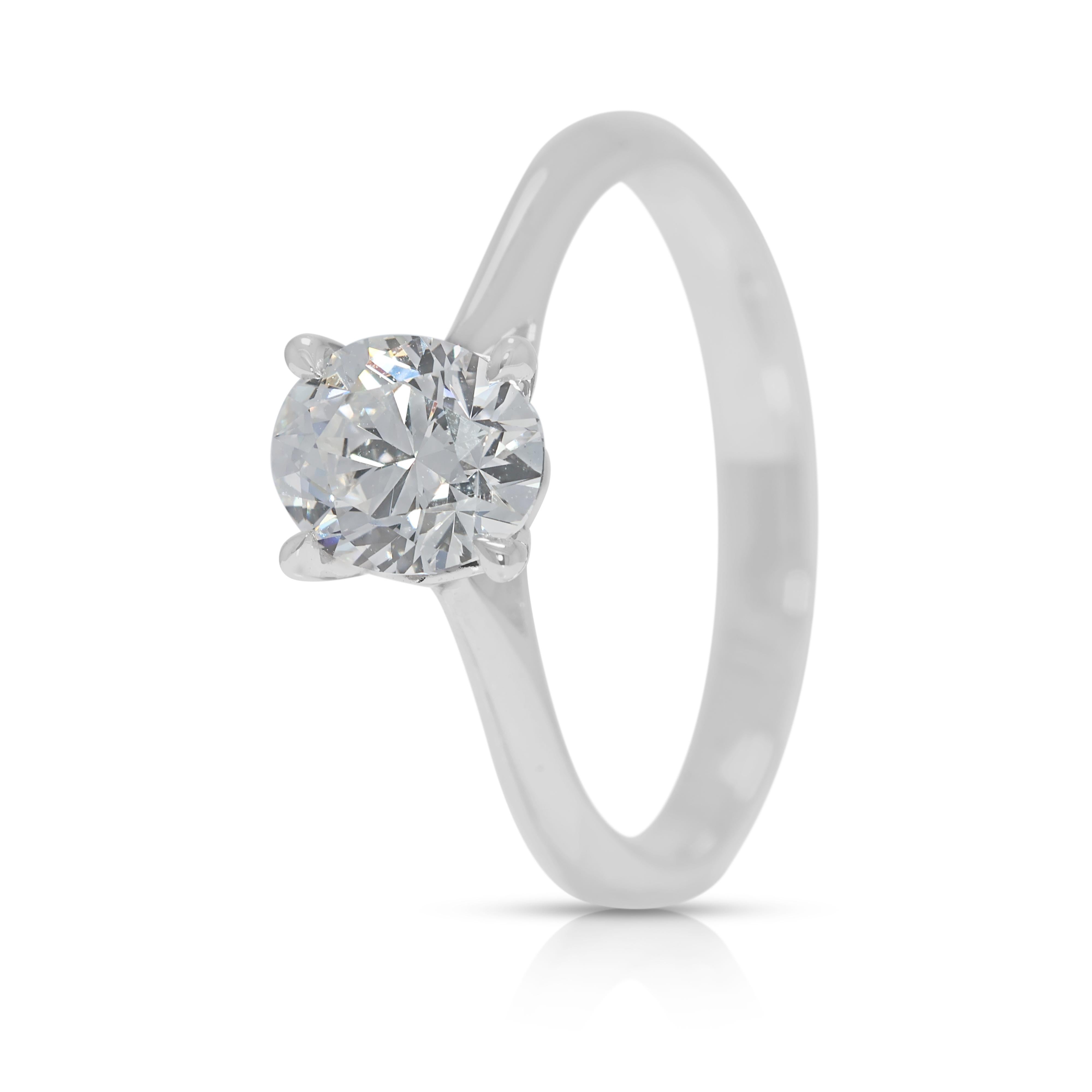 Brilliante 0.94ct Super Ideal Cut Oval Diamond Solitaire in 18K White Gold en vente 2