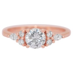 Brillant 0,97ct Diamanten Pave Ring in 18k Rose Gold - IGI zertifiziert