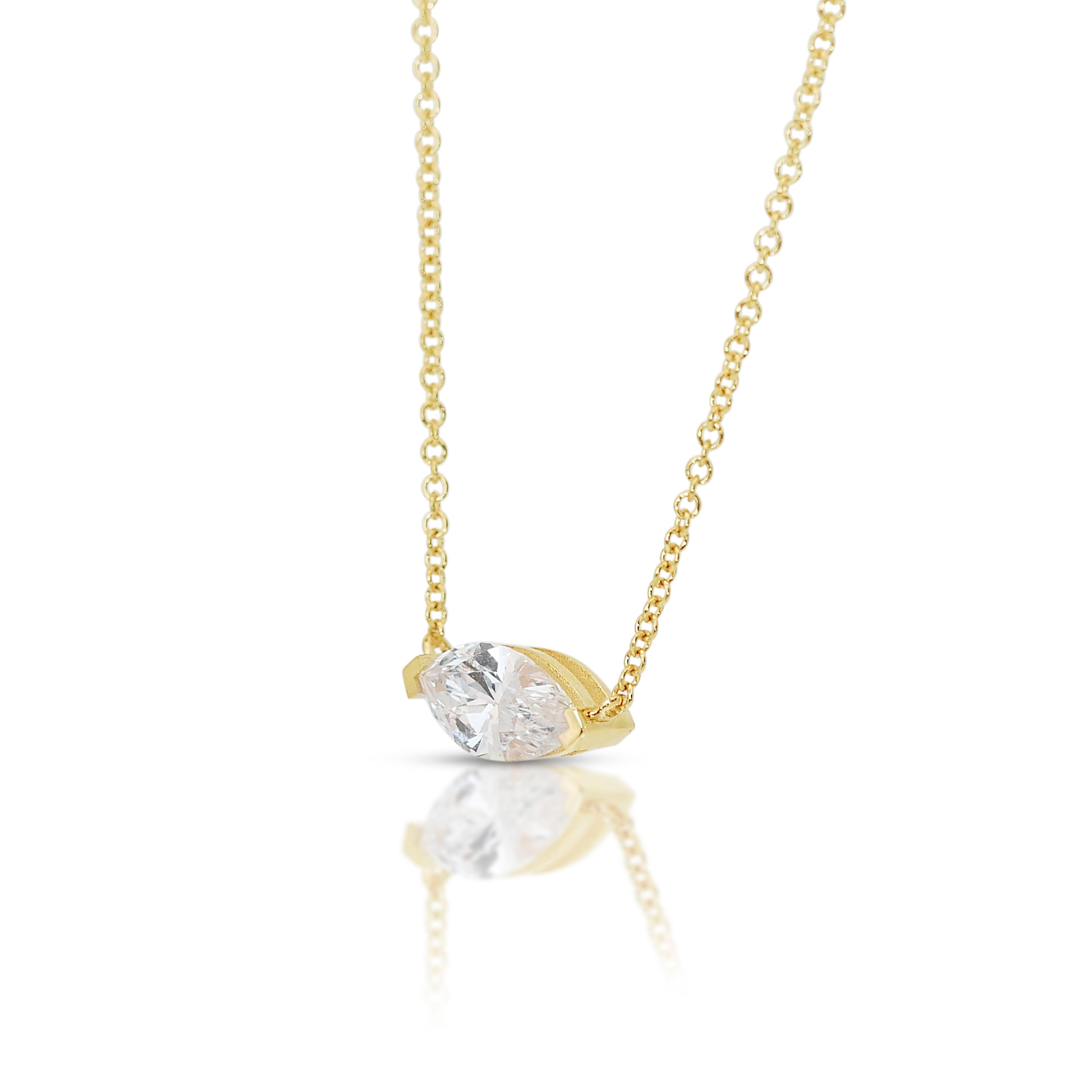 Brilliant 1.01ct Double Excellent Ideal Cut Diamond Solitaire Necklace For Sale 1