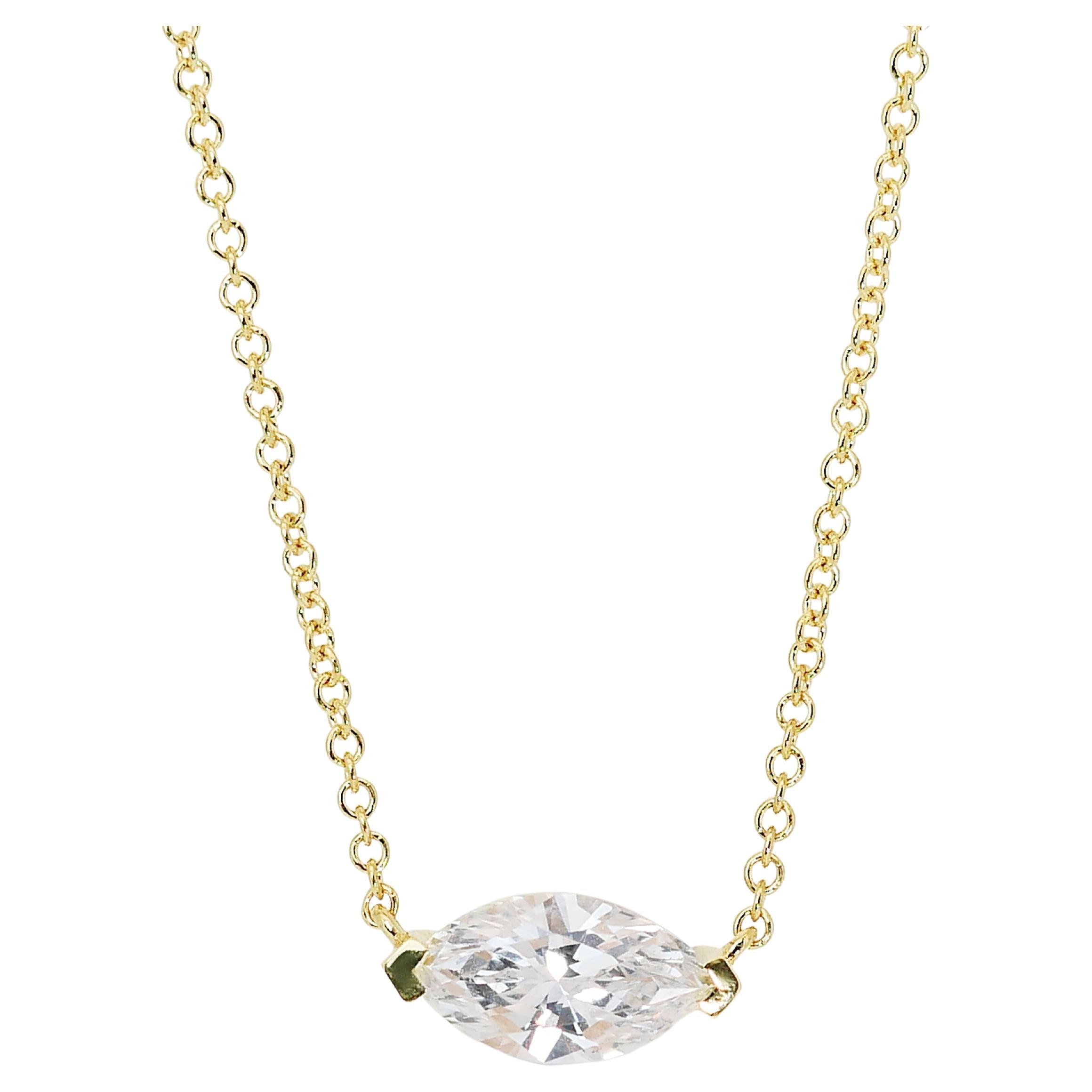 Brilliant 1.01ct Double Excellent Ideal Cut Diamond Solitaire Necklace For Sale