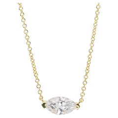 Brilliant 1.01ct Double Excellent Ideal Cut Diamond Solitaire Necklace