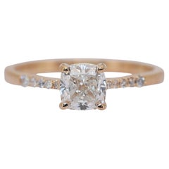 Brilliant 1.08ct Diamonds Pave Ring in 18k Yellow Gold - IGI Certified
