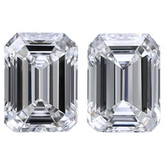 Brilliant 1.08ct Ideal Cut Pair of Emerald Cut Diamonds - GIA Certified