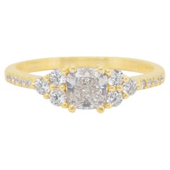 Anello con pavé di diamanti da 1,10 carati in oro giallo 18k - Certificato IGI