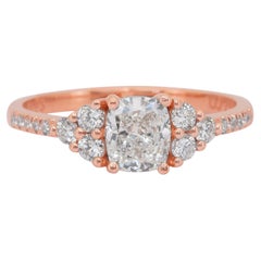 Brilliant 1.12ct Diamonds Pave Ring in 18k Rose Gold - IGI Certified