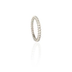 Brilliant 1.17 ct Oval Cut Diamond Eternity Engagement Ring in 14k White Gold