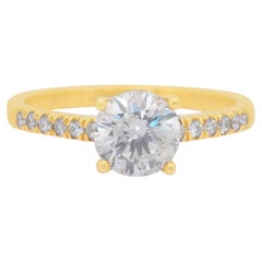 Brillant 1,19ct Diamanten Pave Ring in 18k Gelbgold - IGI zertifiziert