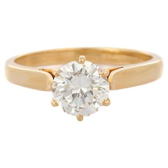 Brilliant 1.20 ct Flawless Solitaire Diamond Engagement Ring in 18K Yellow Gold 