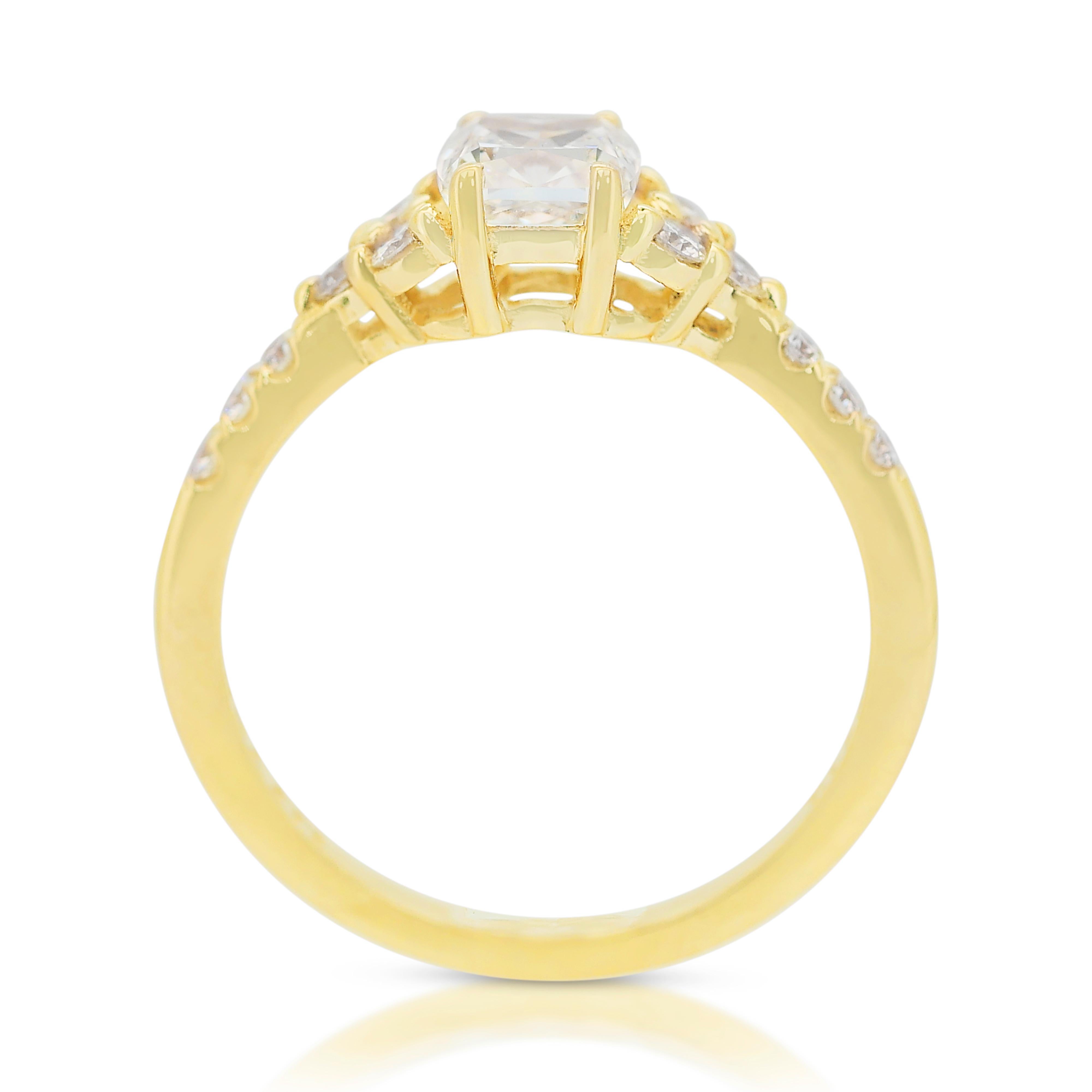Brillant 1,20ct Diamanten Pave Ring in 18k Gelbgold - IGI zertifiziert 3