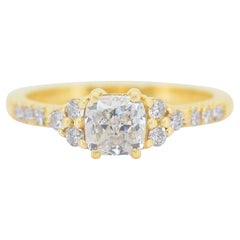 Brillant 1,20ct Diamanten Pave Ring in 18k Gelbgold - IGI zertifiziert