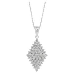 Brilliant 1.26ct Diamonds Necklace with Pendant in 18k White Gold