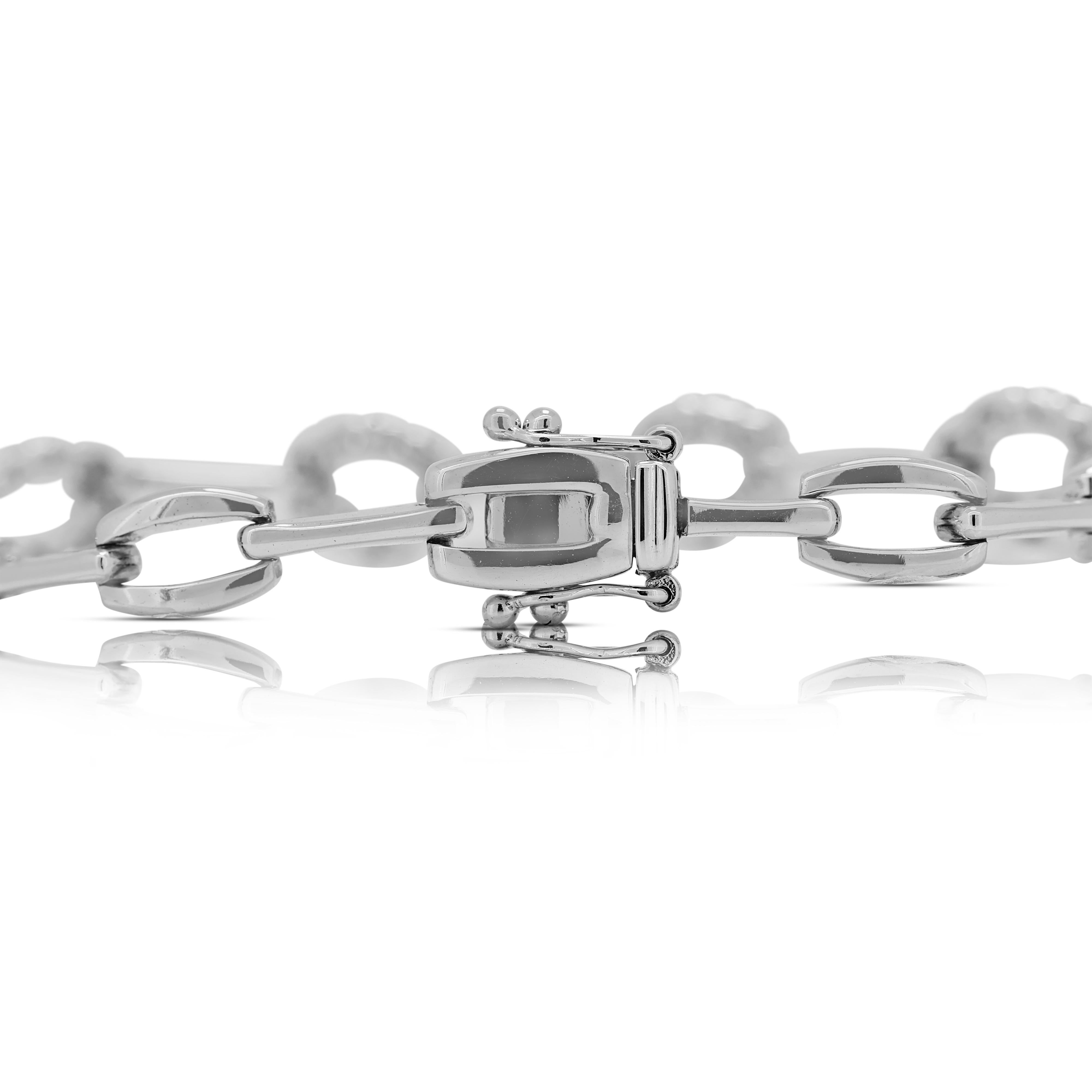 Brilliant 1.2ct Natural Diamond Bracelet in 18K White Gold For Sale 1