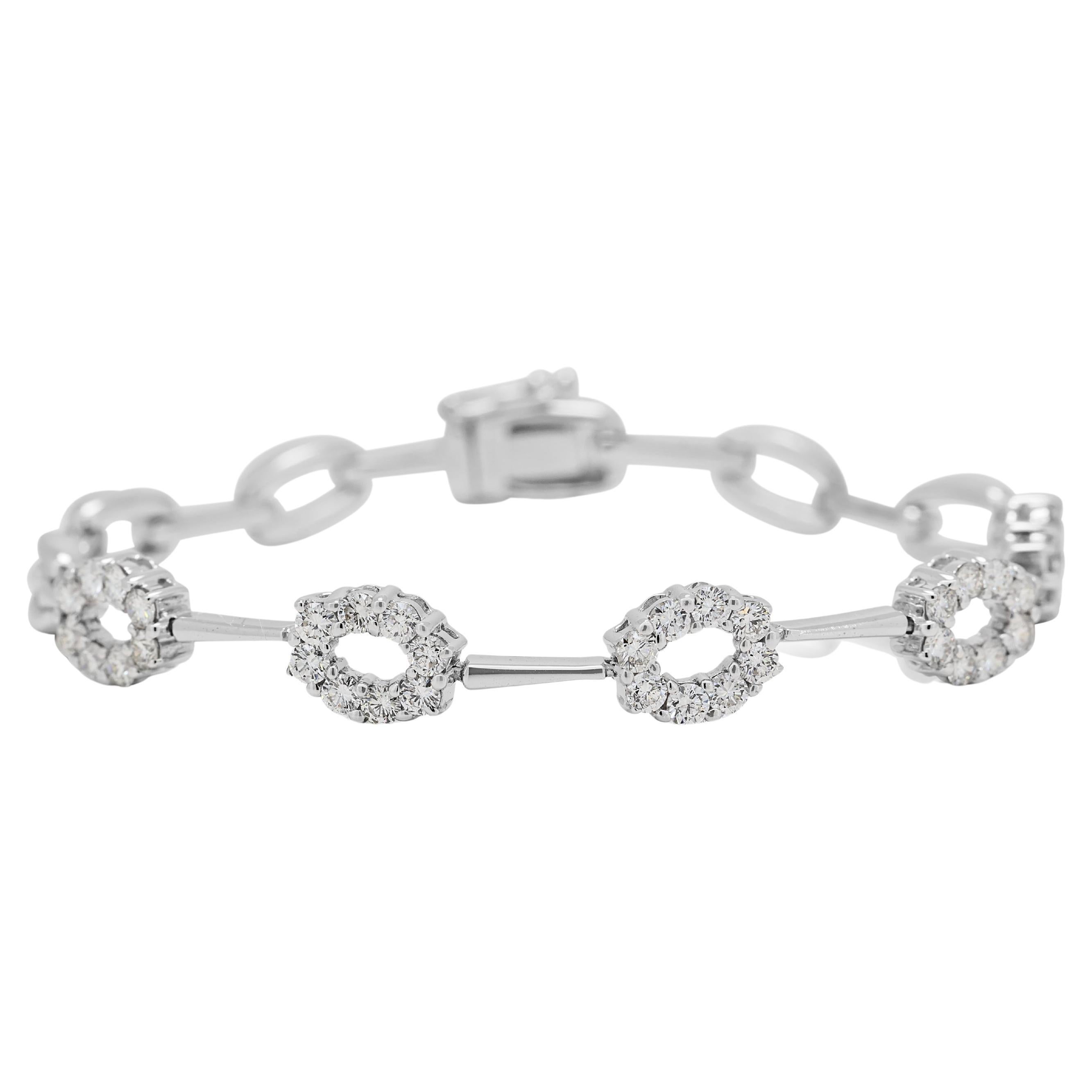Brilliant 1.2ct Natural Diamond Bracelet in 18K White Gold