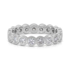 Bague d
éternité en or blanc 18 carats, diamants brillants de 1,40 ct - certifié IGI