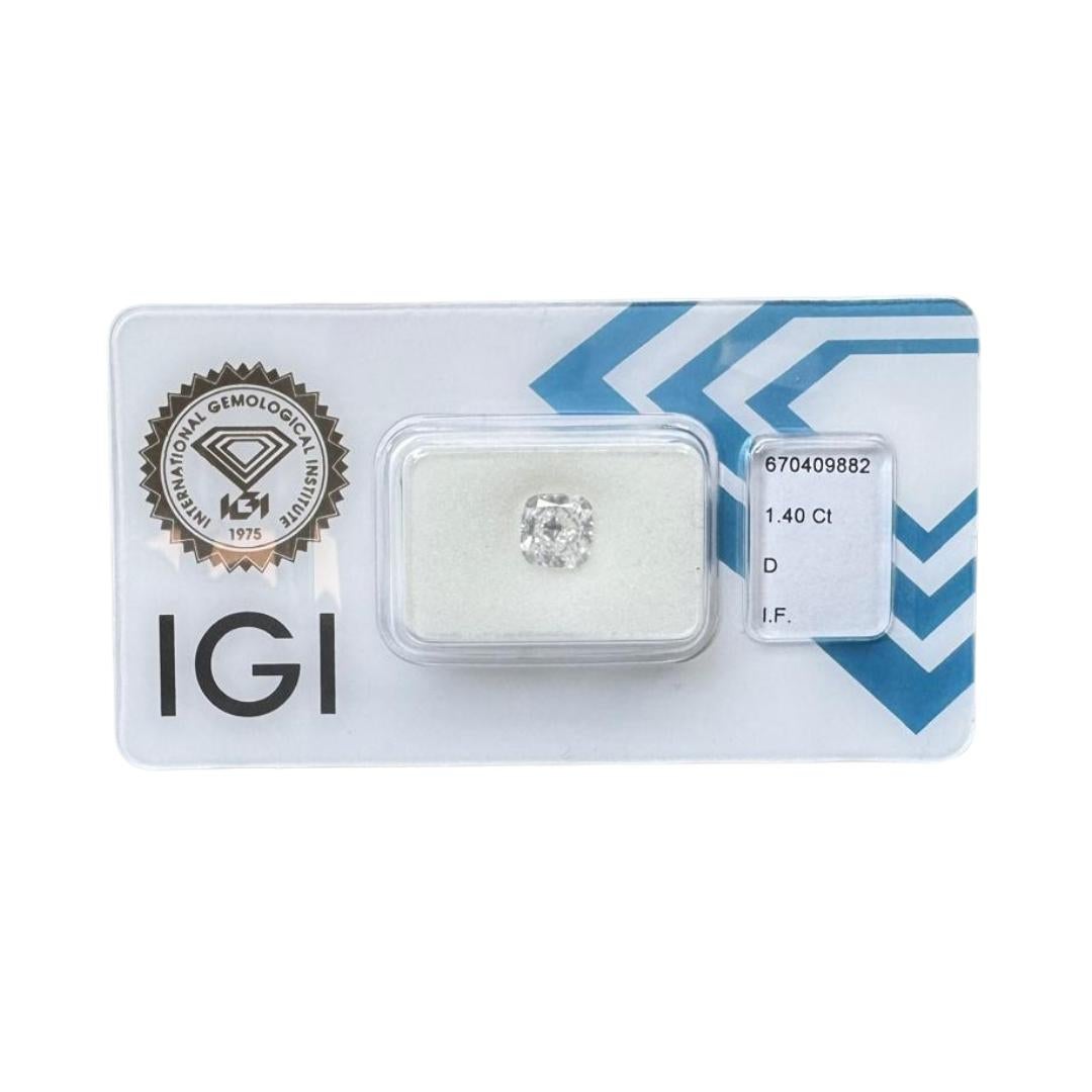 Brilliant 1.40ct Natural Cushion-Shaped Diamond - IGI Certified

Elevate any jewelry setting with this extraordinary 1.40ct square cushion-cut diamond, a true masterpiece of perfection. Its exquisite cut enhances light reflection, delivering