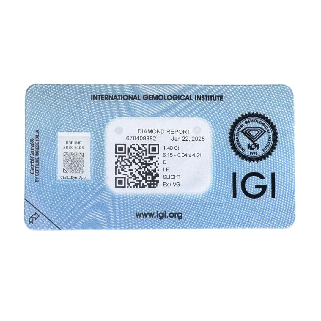 Brilliant 1.40ct Natural Cushion-Shaped Diamond - IGI Certified 2