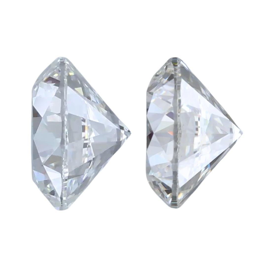 Donna Coppia di diamanti rotondi e brillanti da 1,41 carati - certificati GIA in vendita