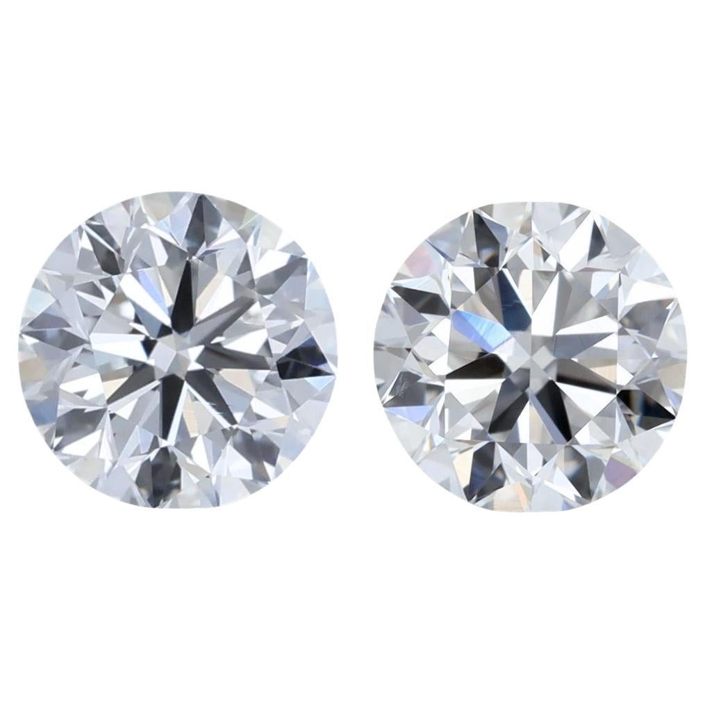 Brilliant 1.41ct Pair of Round-Shaped Diamonds - GIA Certified