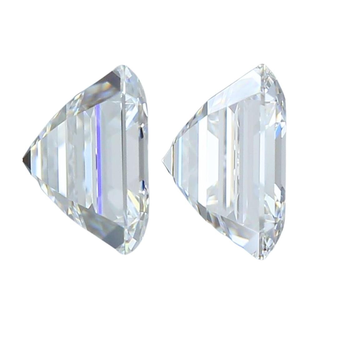 Square Cut Brilliant 1.42ct Ideal Cut Pair of Diamonds - GIA Certified  For Sale
