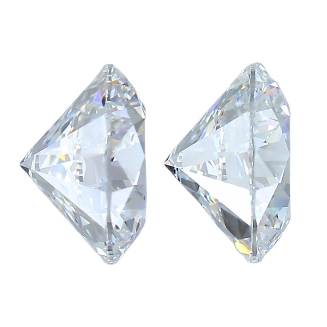 Donna Coppia di diamanti rotondi Nature da 1,45 carati - certificati IGI in vendita