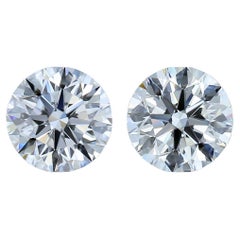 Coppia di diamanti rotondi Nature da 1,45 carati - certificati IGI