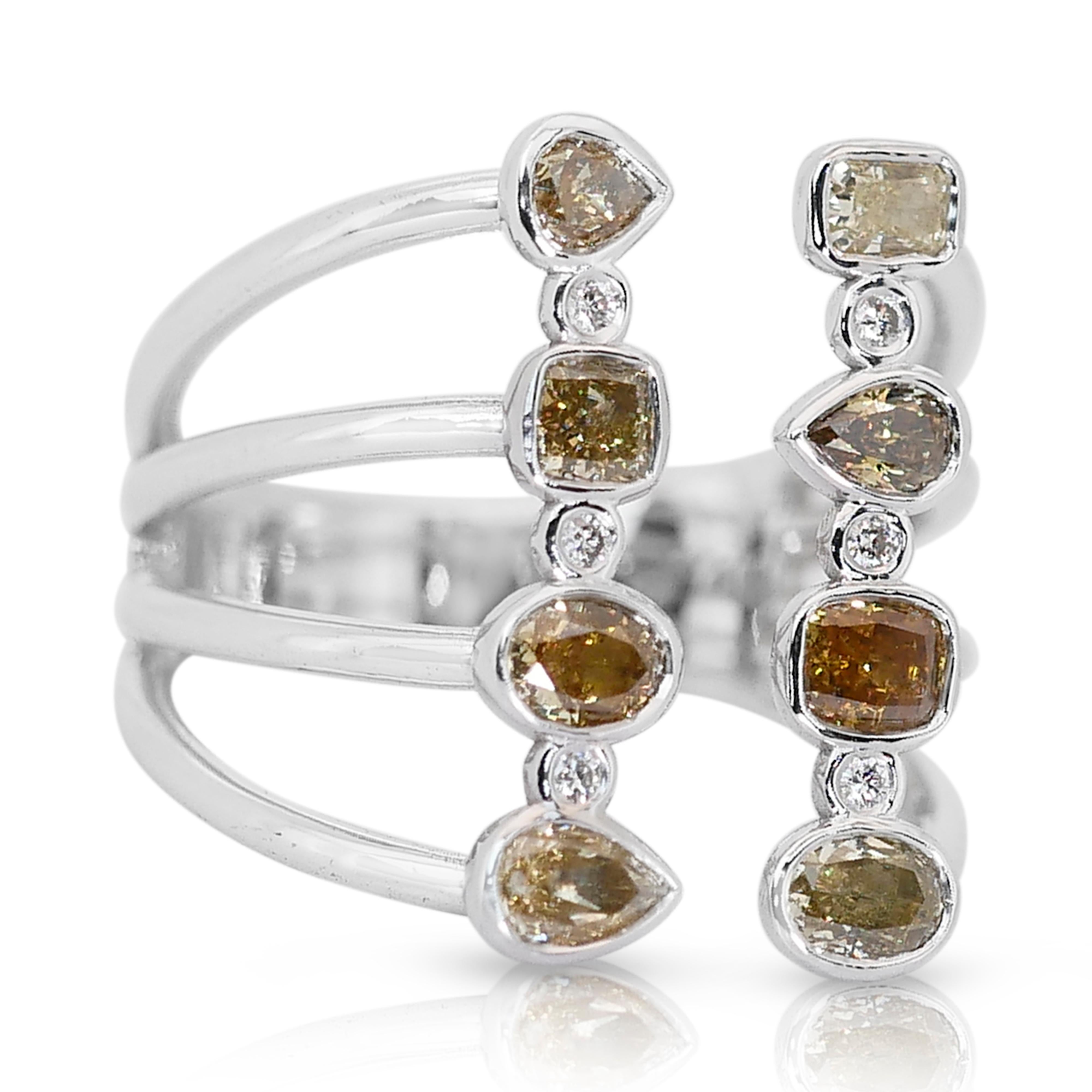 Brillant 14k Weißgold Fancy Colored Diamond Ring w/1,64 ct - AIG zertifiziert im Angebot 1