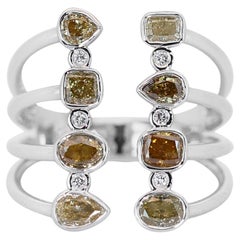 Brillant 14k Weißgold Fancy Colored Diamond Ring w/1,64 ct - AIG zertifiziert