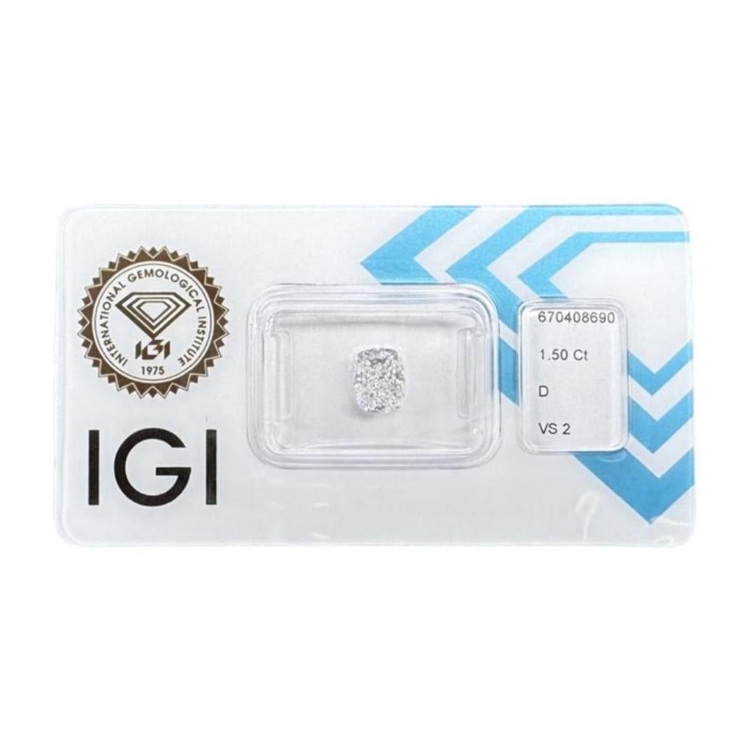 Brilliant 1.50ct Double Excellent Ideal Cut Cushion-Shaped Diamond - IGI Certified

Elevate your jewelry design with this magnificent 1.50-carat cushion-cut diamond, boasting a double excellent ideal cut for breathtaking brilliance and sparkle. Its