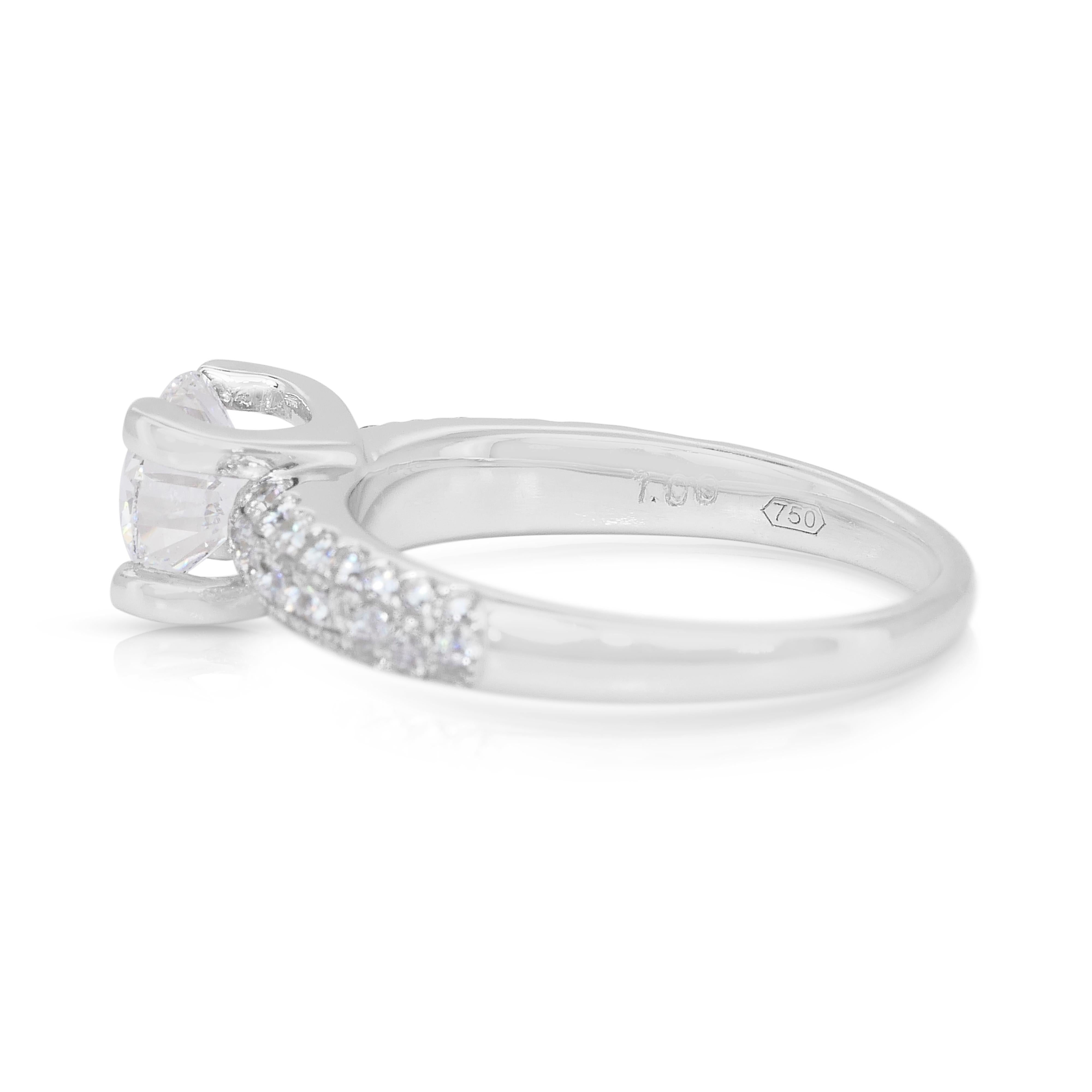 Brilliant 1.75ct Diamonds Pave Ring in 18k White Gold - IGI Certified en vente 1