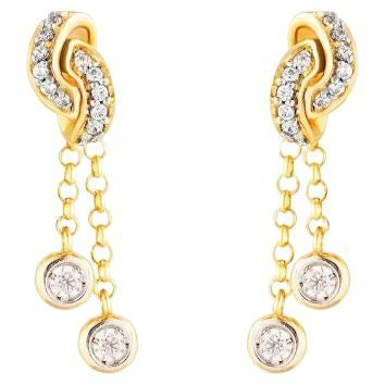 Brillante 18K Gold Diamant Charms Tropfen Ohrringe im Angebot