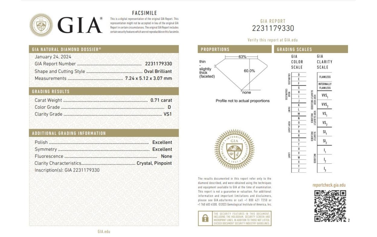 Brillianti orecchini con diamanti naturali in oro bianco 18K con 1,41 carati - GIA Cert in vendita 1