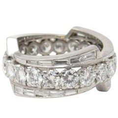 Brilliant 1950's 4.65 CTW Diamond Platinum Eternity Band Ring