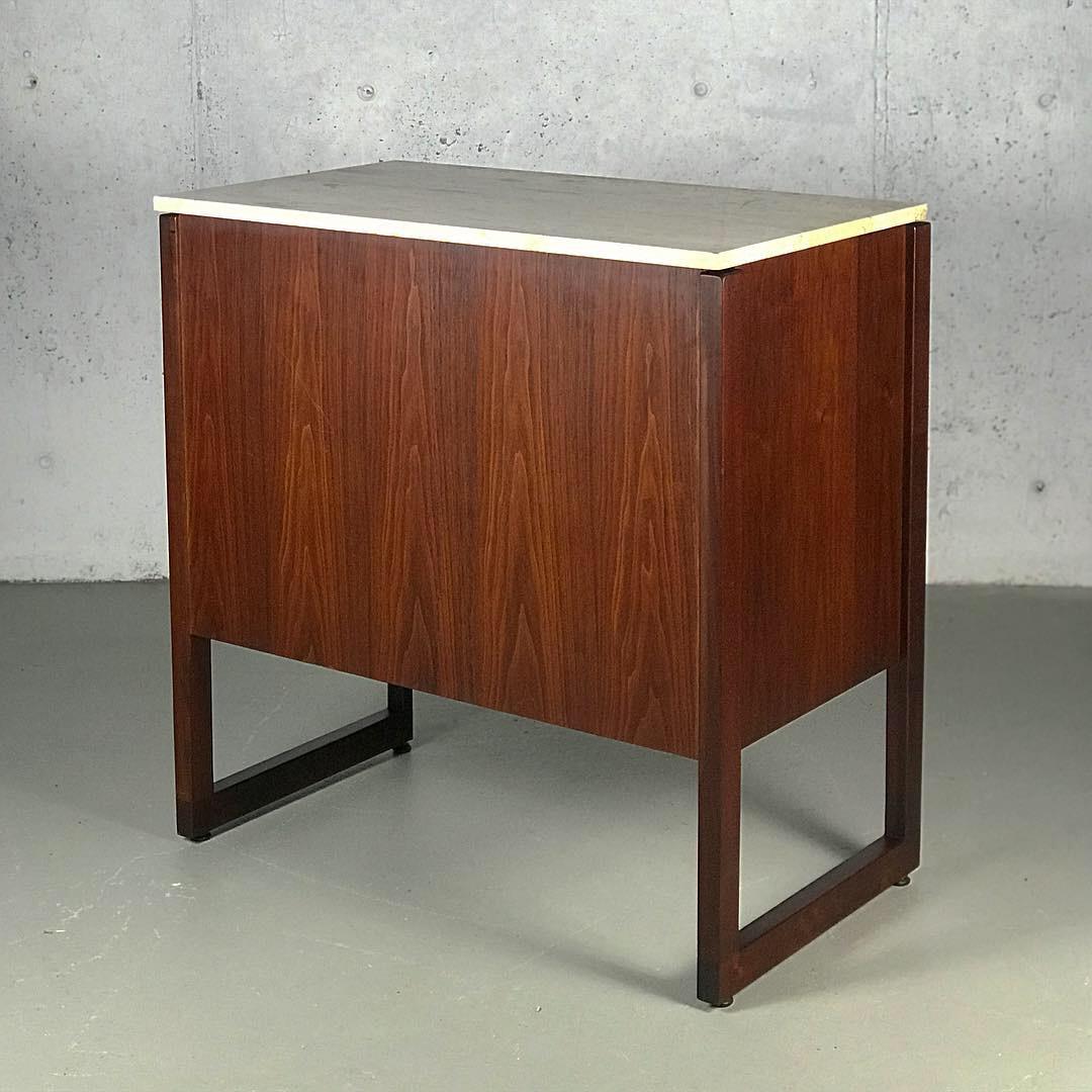 1960's Sideboard Commode by Jens Risom Credenza in Rosewood Walnut Travertine 8