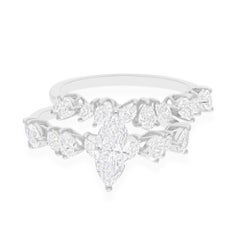 Brilliant 2 Ct Diamond Bridal Wedding Ring Set of 2 14k White Gold Fine Jewelry