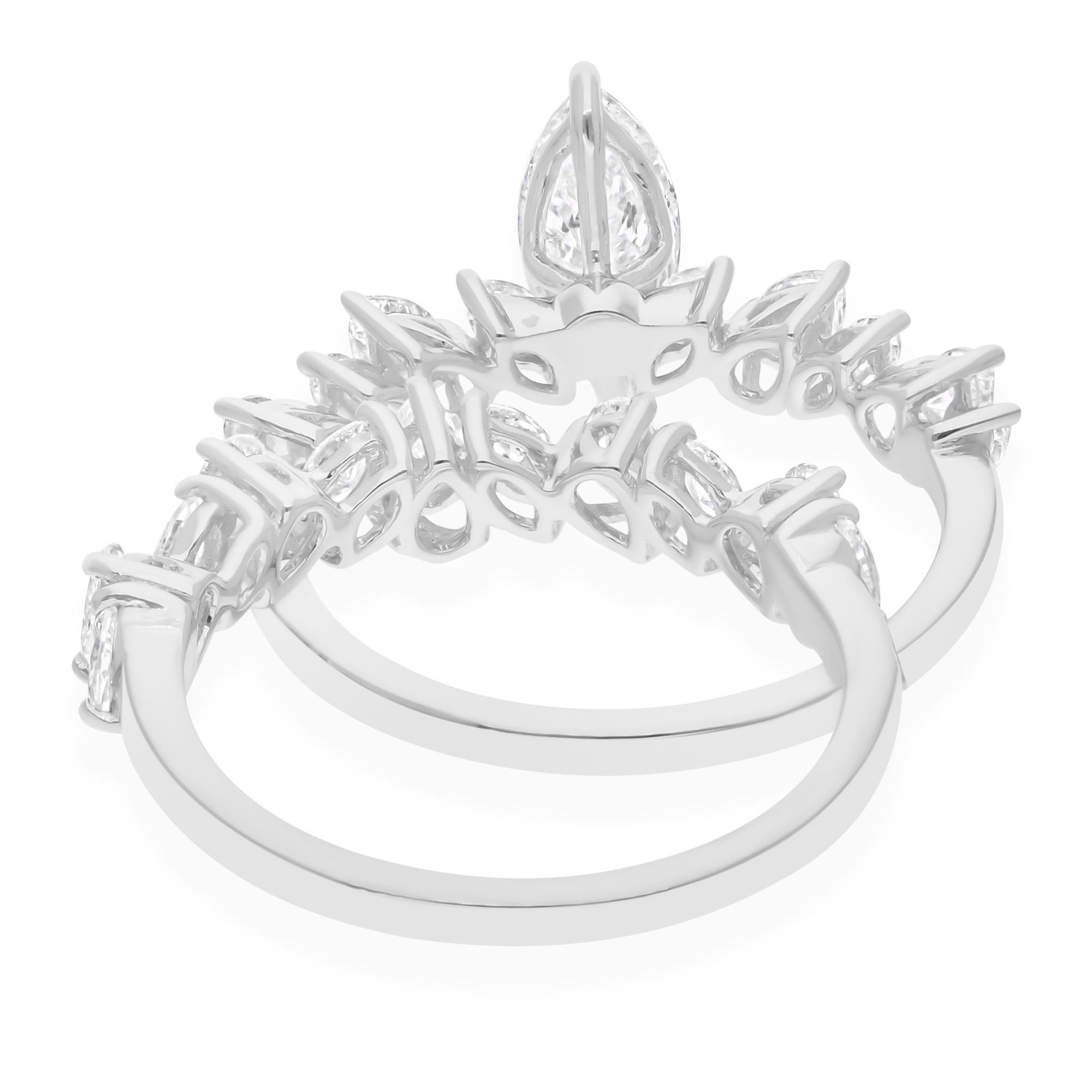 For Sale:  Brilliant 2 Ct Diamond Bridal Wedding Ring Set of 2 18k White Gold Fine Jewelry 5