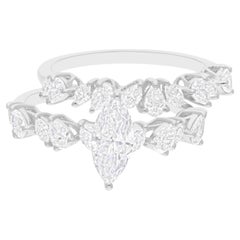 Brilliant 2 Ct Diamond Bridal Wedding Ring Set of 2 18k White Gold Fine Jewelry