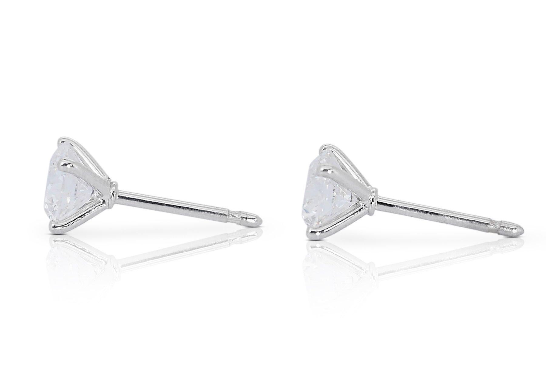 Pendientes Brillantes con Triple Diamante Excelente Talla Ideal 2.01ct en venta 1