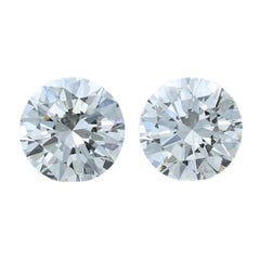 Paar runde Diamanten im Brillantschliff, 2.01 Karat, dreifach ausgezeichneter Idealschliff