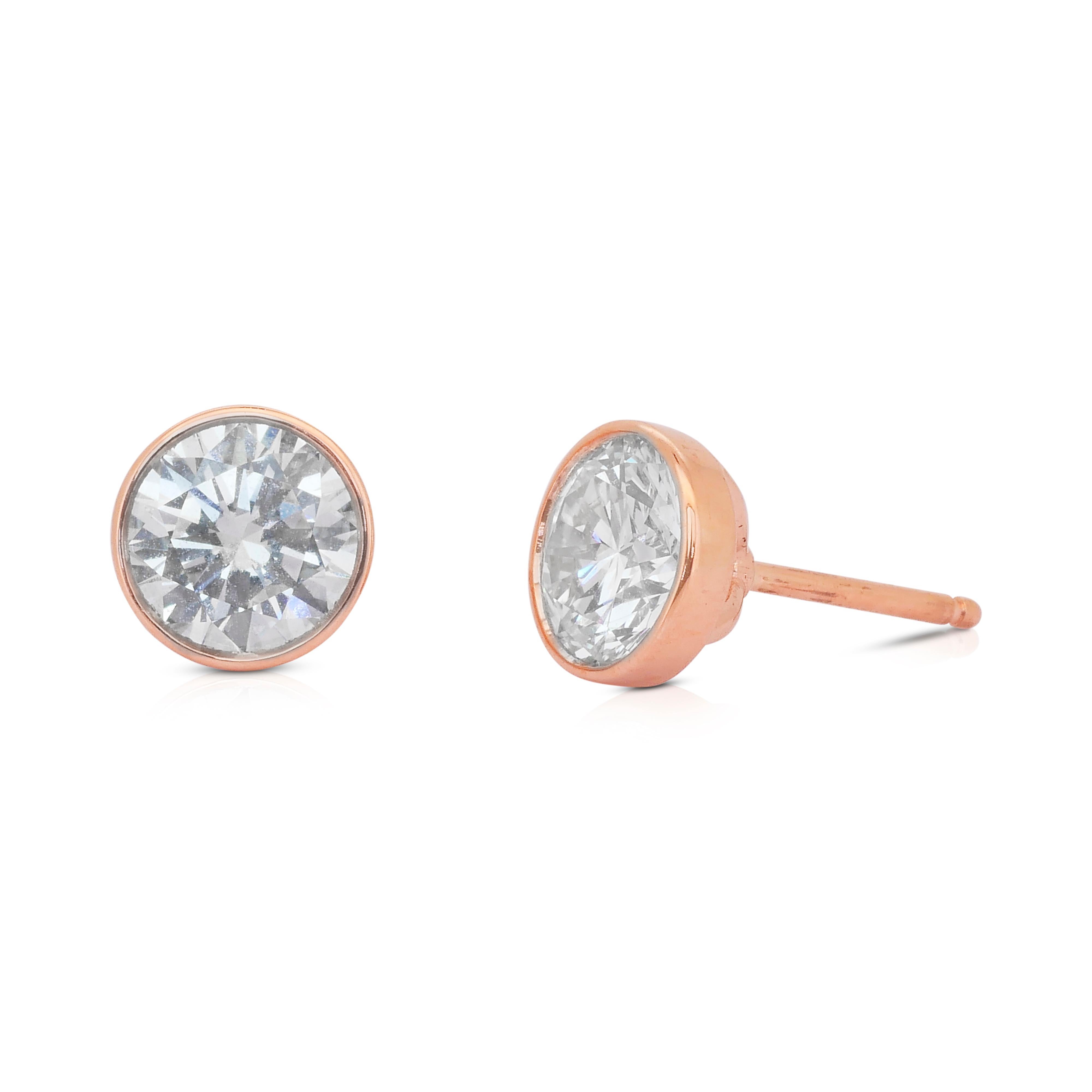 Donna Orecchini con diamanti Brilliante 2,02ct in oro rosa 18k - certificati IGI in vendita