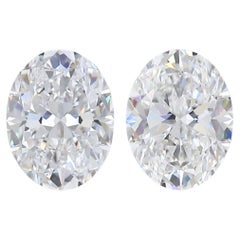 Brilliant 2.03ct Double Excellent Ideal Cut Pair of Oval Diamonds -GIA Certified