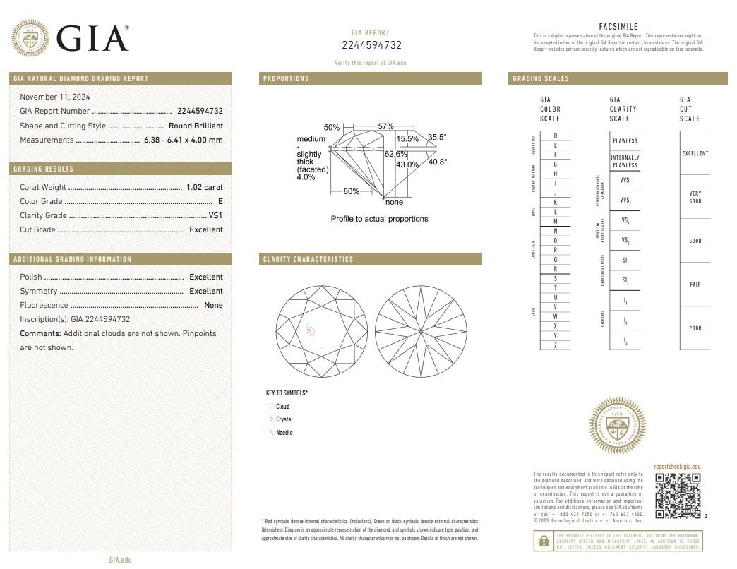 Taglio rotondo Brilliante 2,04ct Triplo Eccellente Taglio Ideale Coppia di Diamanti a Forma Rotonda in vendita