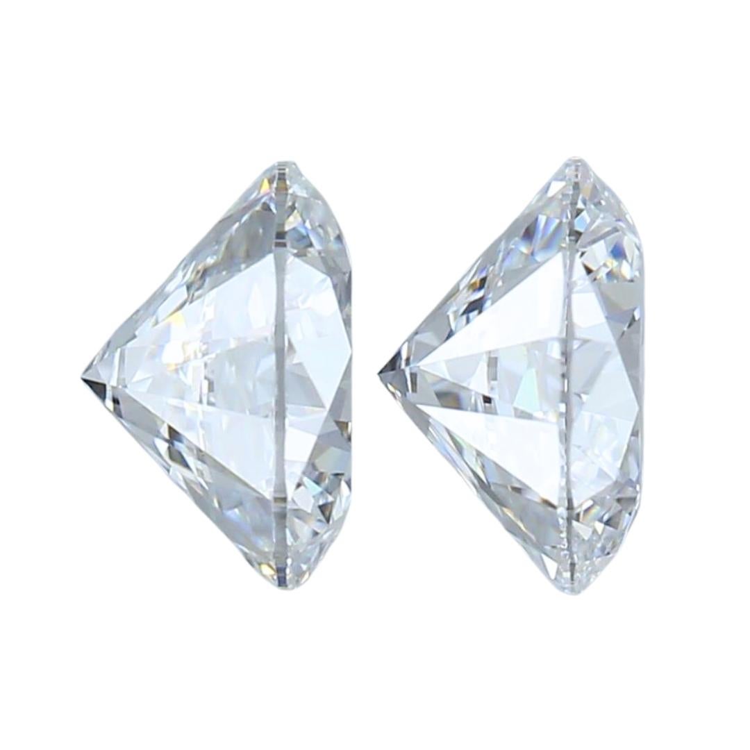 Brilliante 2,04ct Triplo Eccellente Taglio Ideale Coppia di Diamanti a Forma Rotonda In condizioni Nuovo in vendita a רמת גן, IL