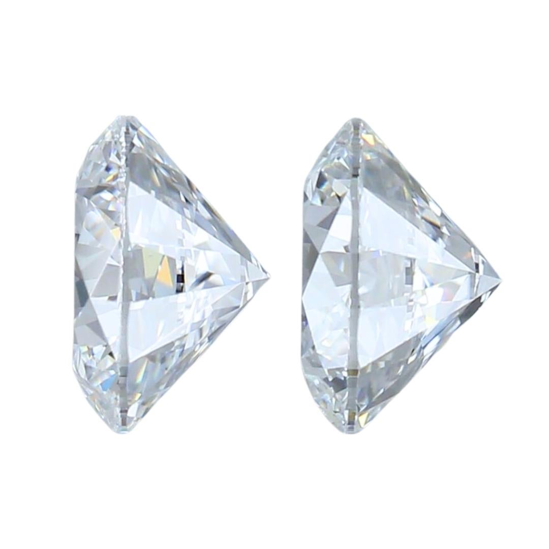 Donna Brilliante 2,04ct Triplo Eccellente Taglio Ideale Coppia di Diamanti a Forma Rotonda in vendita