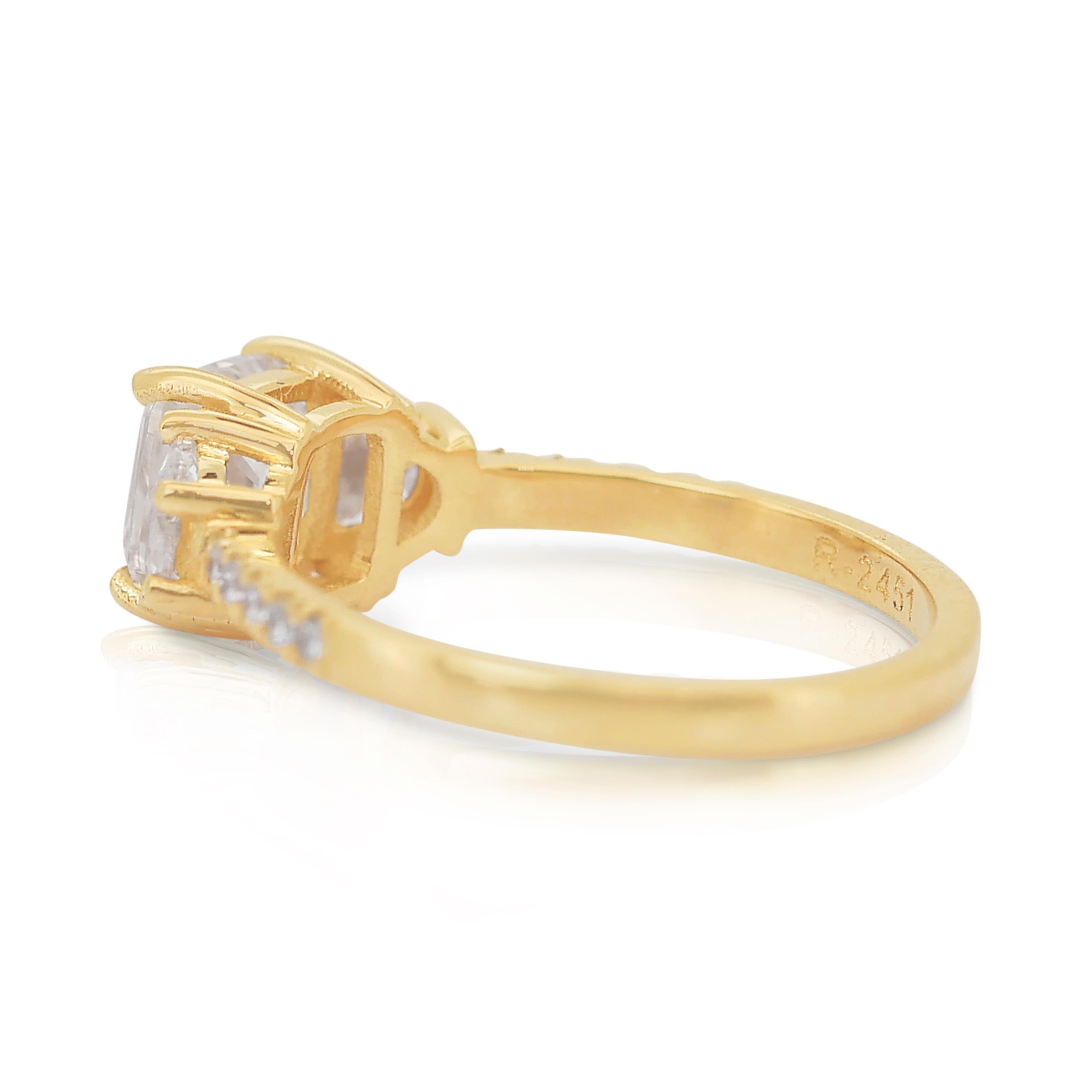 Brillant 2,10ct Double Excellent Ideal Cut Diamanten Pave Ring (Kissenschliff)
