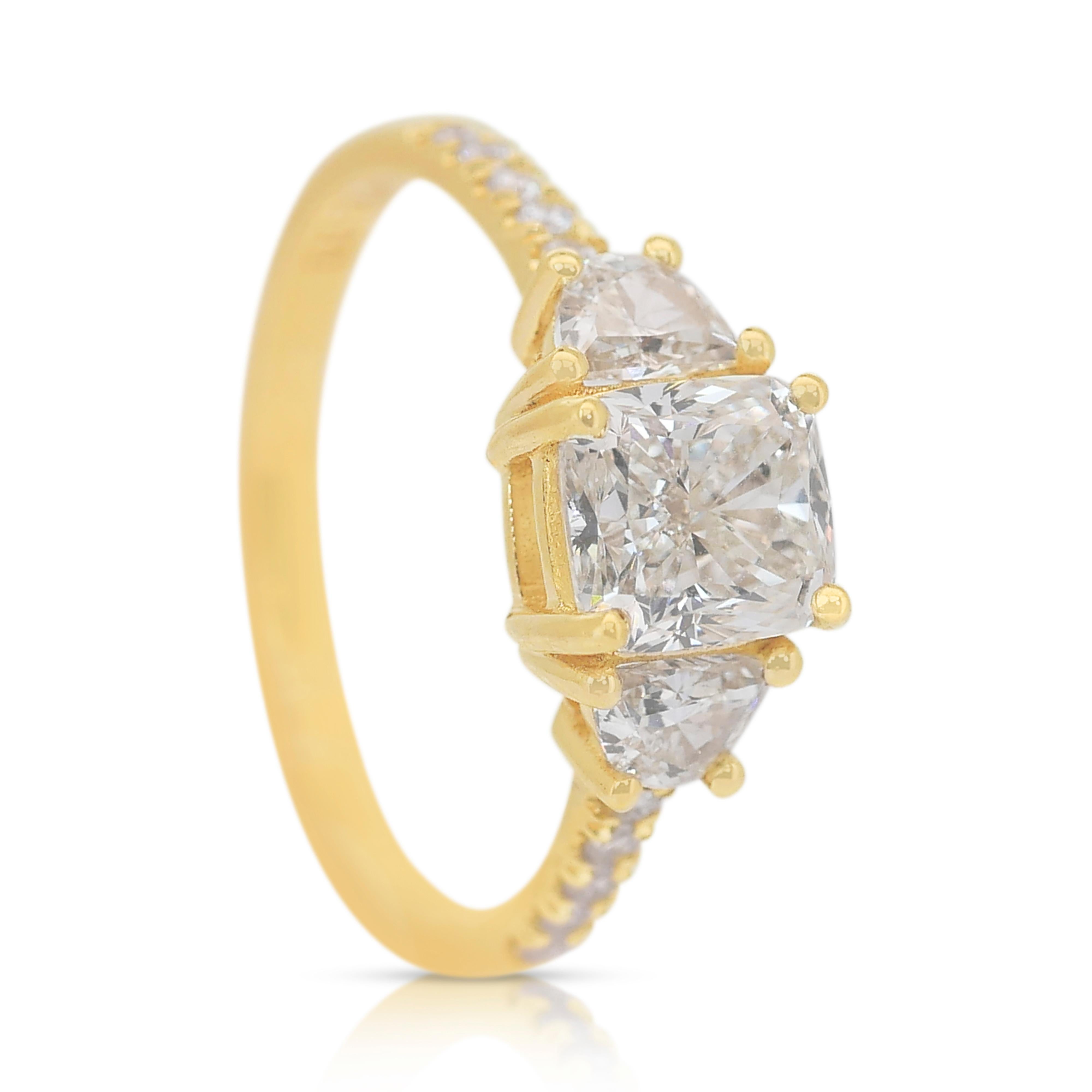 Brillant 2,10ct Double Excellent Ideal Cut Diamanten Pave Ring im Zustand „Neu“ in רמת גן, IL