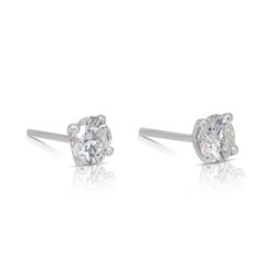 Brilliant 2.12ct Triple Excellent Ideal Cut Diamonds Stud Earrings