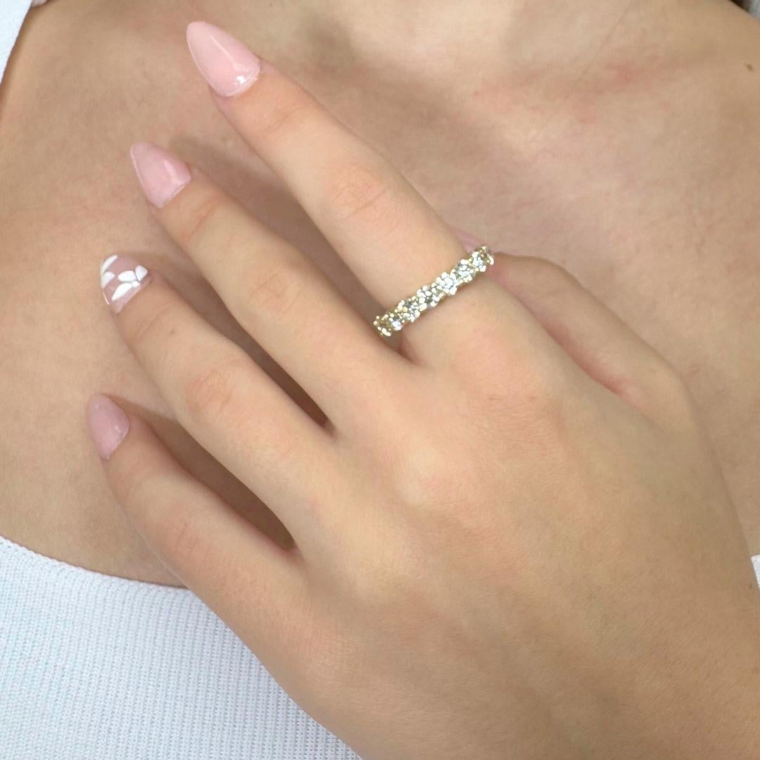 Bague demi-éternité en or jaune 18 carats, diamants brillants de 2,25 carats - certifié IGI en vente 5