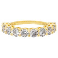 Brilliant 2.25ct Diamonds Half-Eternity Ring in 18k Yellow Gold - IGI Certified